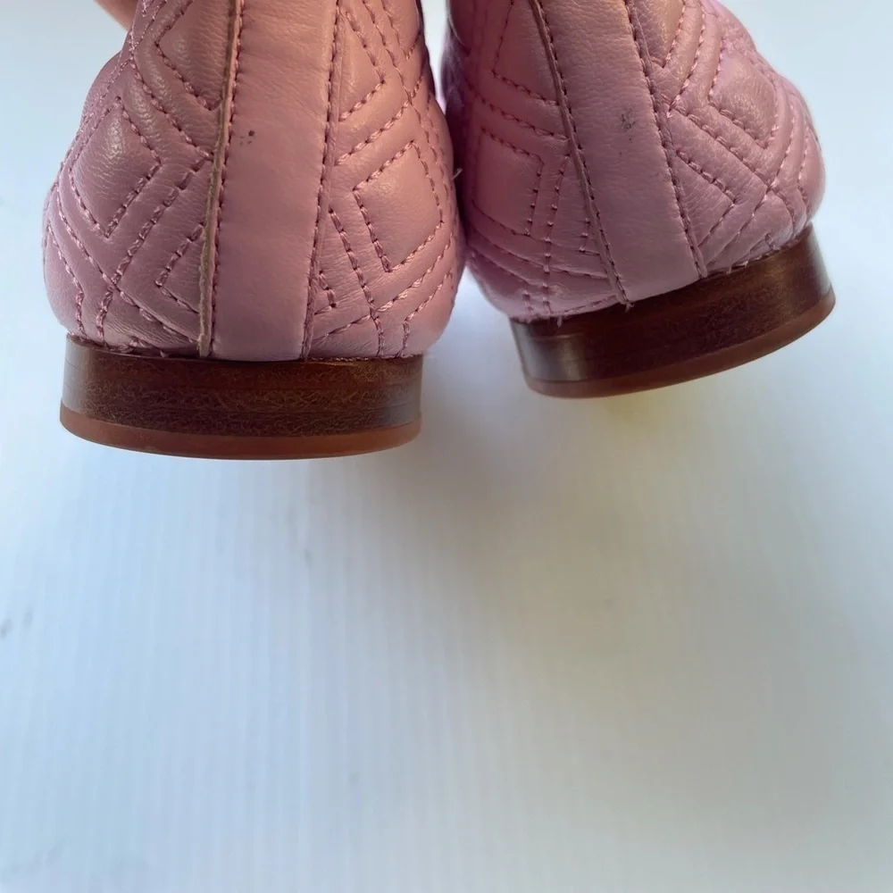 Tory Burch Marion Quilted Ballet Flats in Powder Puff Pink